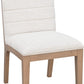 Sumire Solid Wood Dining Chair in Ginger and Natural Linen