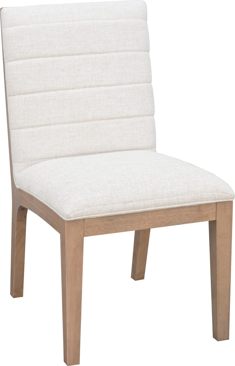 Sumire Solid Wood Dining Chair in Ginger and Natural Linen