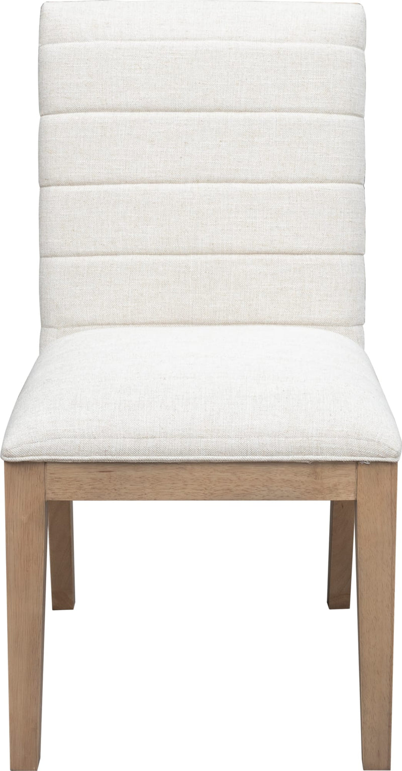 Sumire Solid Wood Dining Chair in Ginger and Natural Linen