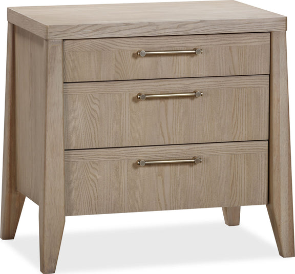 Sumire Three Drawer Ash Wood Nightstand in Ginger