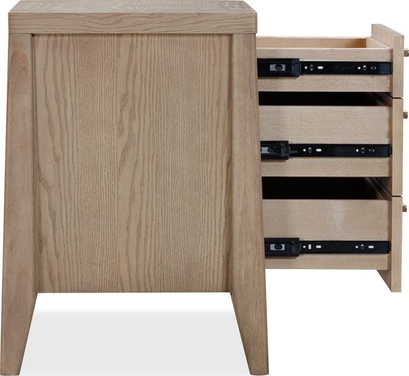 Sumire Three Drawer Ash Wood Nightstand in Ginger