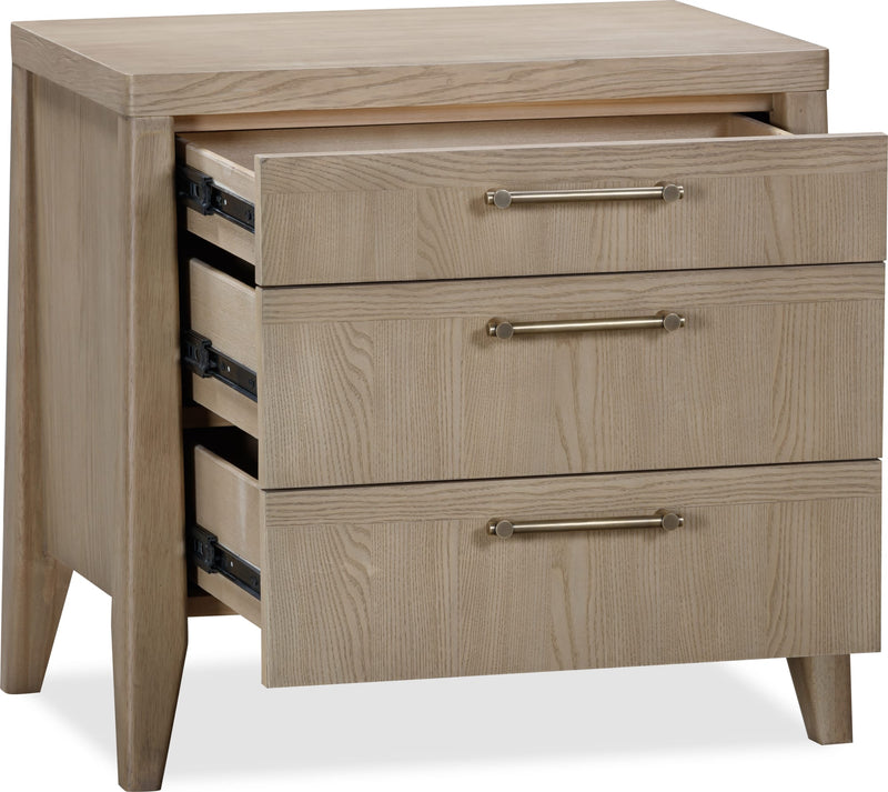 Sumire Three Drawer Ash Wood Nightstand in Ginger