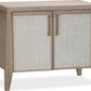 Sumire Two Door Ash Wood Bachelor Chest in Ginger and Natural Cane