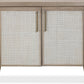 Sumire Two Door Ash Wood Bachelor Chest in Ginger and Natural Cane