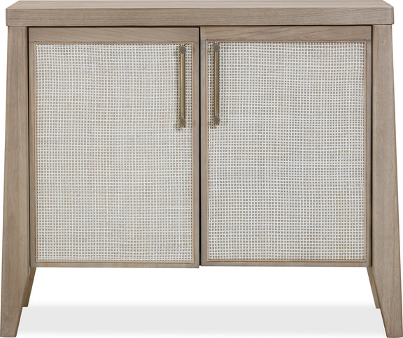 Sumire Two Door Ash Wood Bachelor Chest in Ginger and Natural Cane