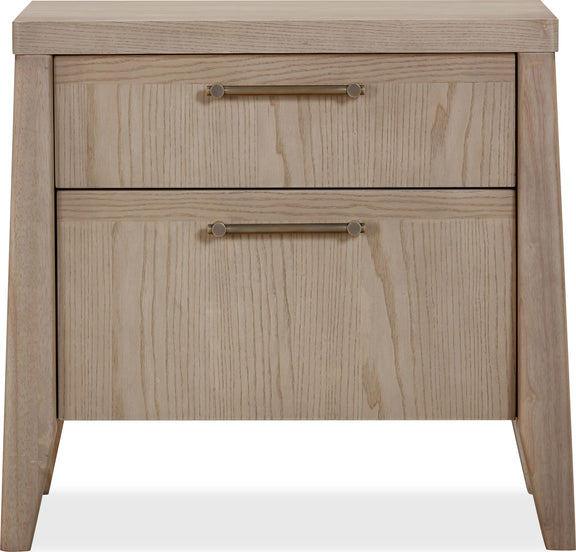 Sumire Two Drawer Ash Wood Nightstand in Ginger