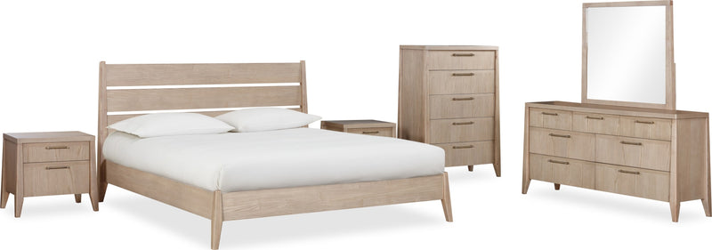 Sumire Two Drawer Ash Wood Nightstand in Ginger