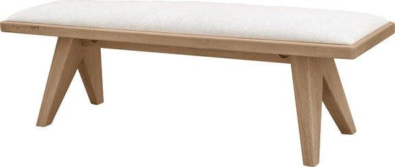 Sumire Upholstered Bench in Ginger and Natural Linen