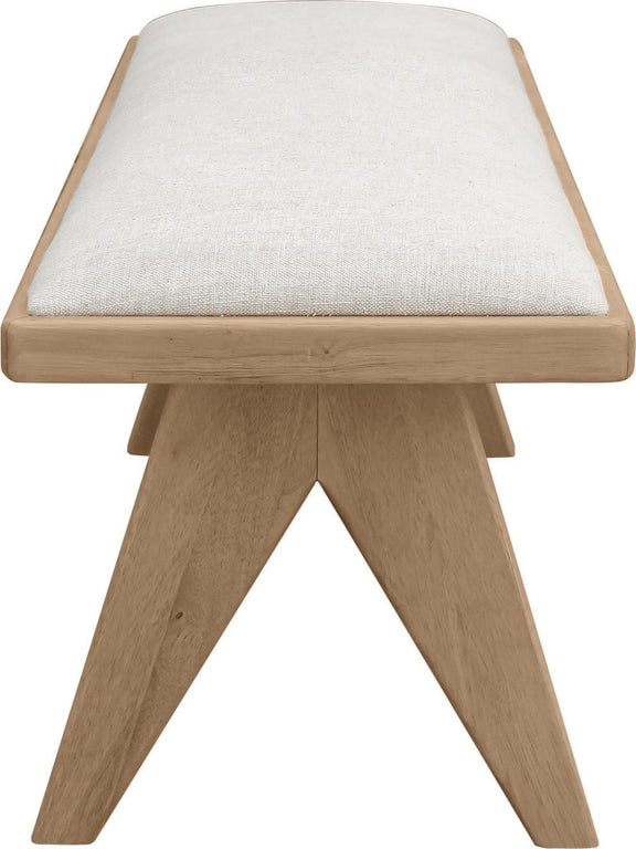 Sumire Upholstered Bench in Ginger and Natural Linen