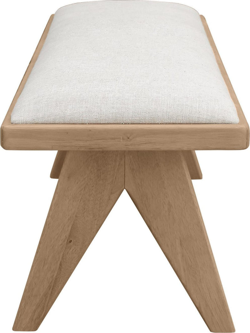 Sumire Upholstered Bench in Ginger and Natural Linen