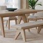 Sumire Upholstered Bench in Ginger and Natural Linen