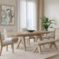 Sumire Upholstered Bench in Ginger and Natural Linen