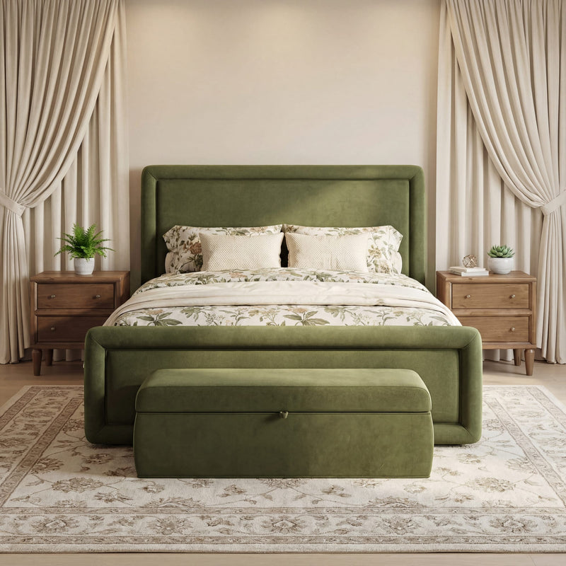 Summit Uph King Bed - Moss