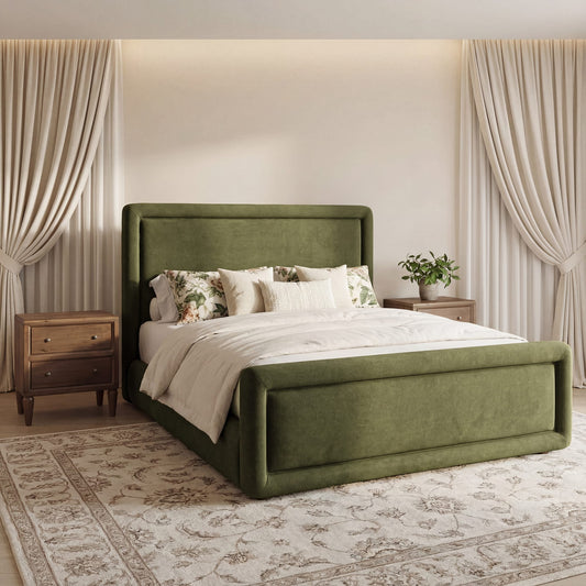 Summit Uph Queen Bed - Moss