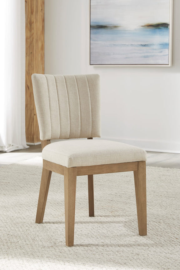 Sumner Channel Back Upholstered Dining Chair in Natural