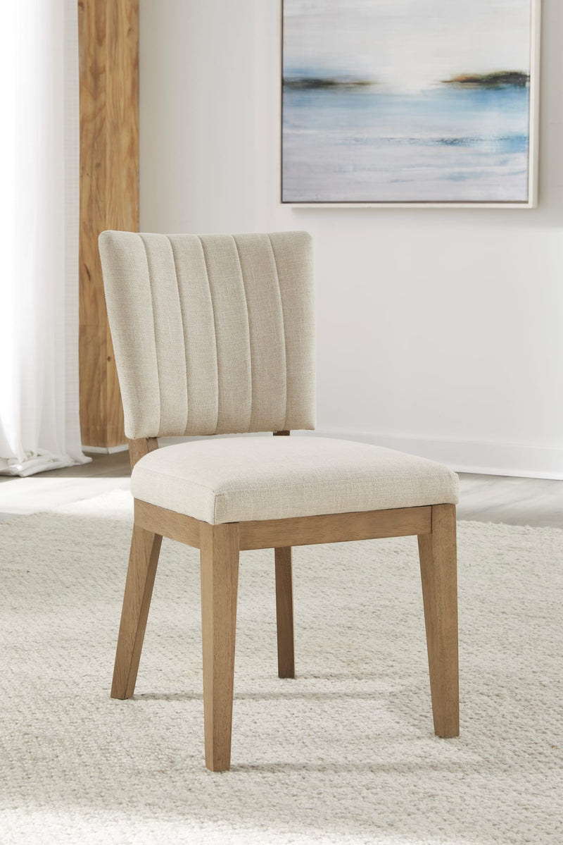 Sumner Channel Back Upholstered Dining Chair in Natural