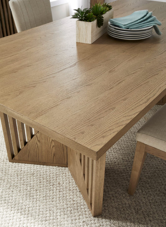 Sumner Double Pedestal Oak Dining Table in Natural