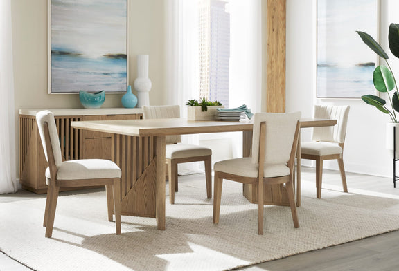 Sumner Double Pedestal Oak Dining Table in Natural