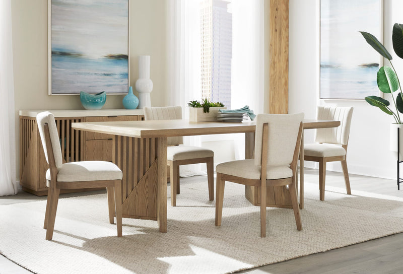 Sumner Double Pedestal Oak Dining Table in Natural