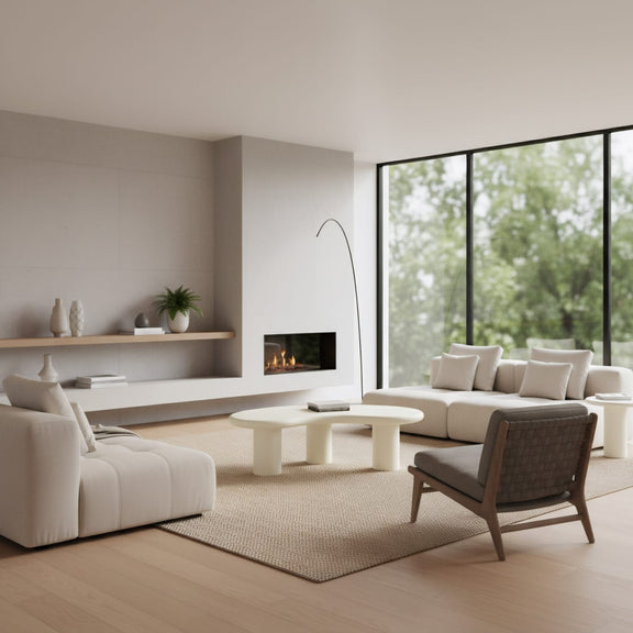 Sven Tall Wooden Coffee Table in Rice