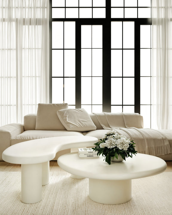 Sven Tall Wooden Coffee Table in Rice
