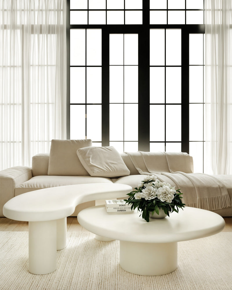 Sven Tall Wooden Coffee Table in Rice