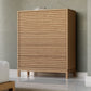 Tanner Five Drawer Ash Wood Chest in Flaxen