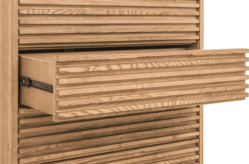 Tanner Five Drawer Ash Wood Chest in Flaxen