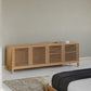 Tanner Four Door Solid Ash Media Console in Flaxen