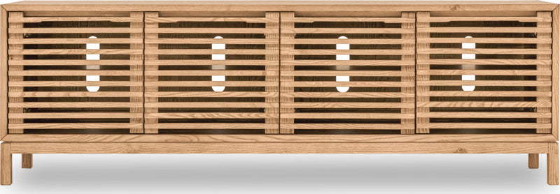 Tanner Four Door Solid Ash Media Console in Flaxen