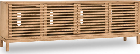 Tanner Four Door Solid Ash Media Console in Flaxen