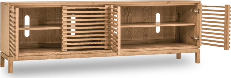 Tanner Four Door Solid Ash Media Console in Flaxen