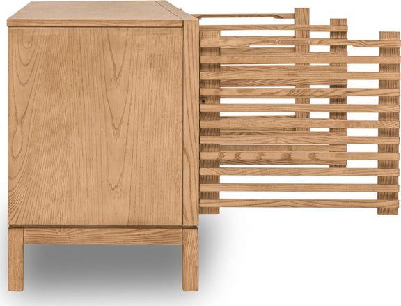 Tanner Four Door Solid Ash Media Console in Flaxen