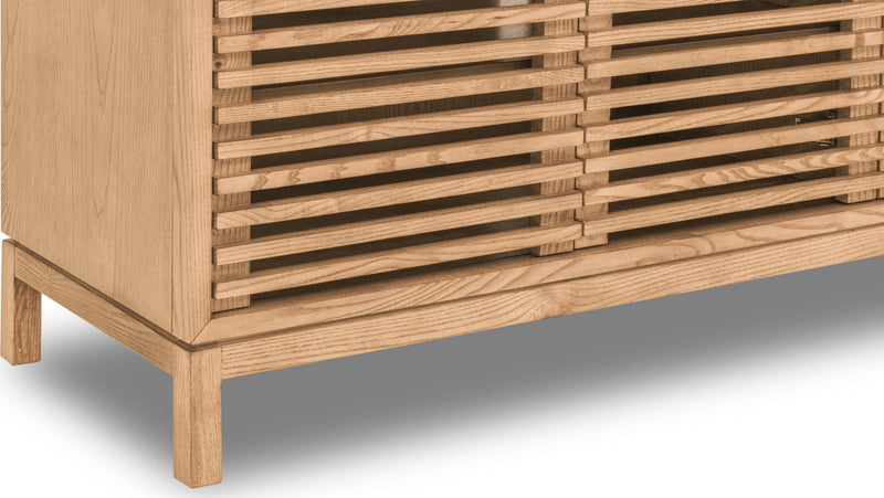 Tanner Four Door Solid Ash Media Console in Flaxen