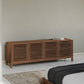 Tanner Four Door Solid Ash Media Console in Roux