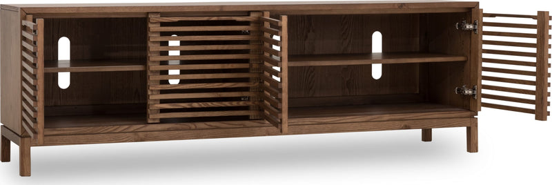 Tanner Four Door Solid Ash Media Console in Roux