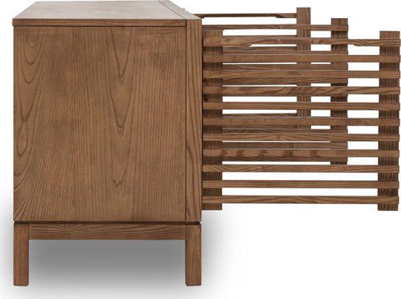 Tanner Four Door Solid Ash Media Console in Roux