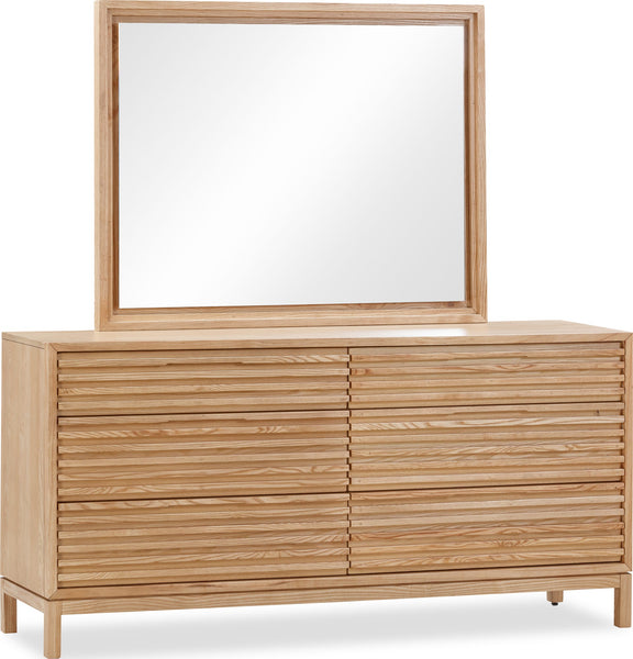 Tanner Six Drawer Ash Wood Dresser in Flaxen