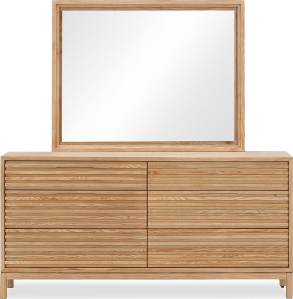 Tanner Six Drawer Ash Wood Dresser in Flaxen