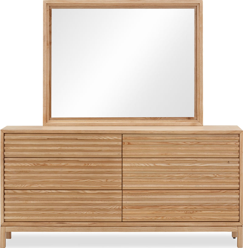 Tanner Six Drawer Ash Wood Dresser in Flaxen