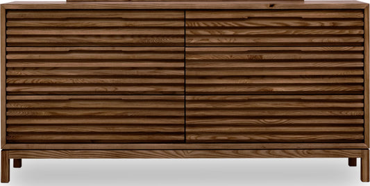Tanner Six Drawer Ash Wood Dresser in Roux