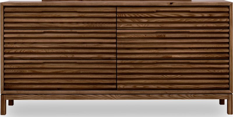 Tanner Six Drawer Ash Wood Dresser in Roux