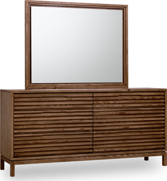 Tanner Six Drawer Ash Wood Dresser in Roux