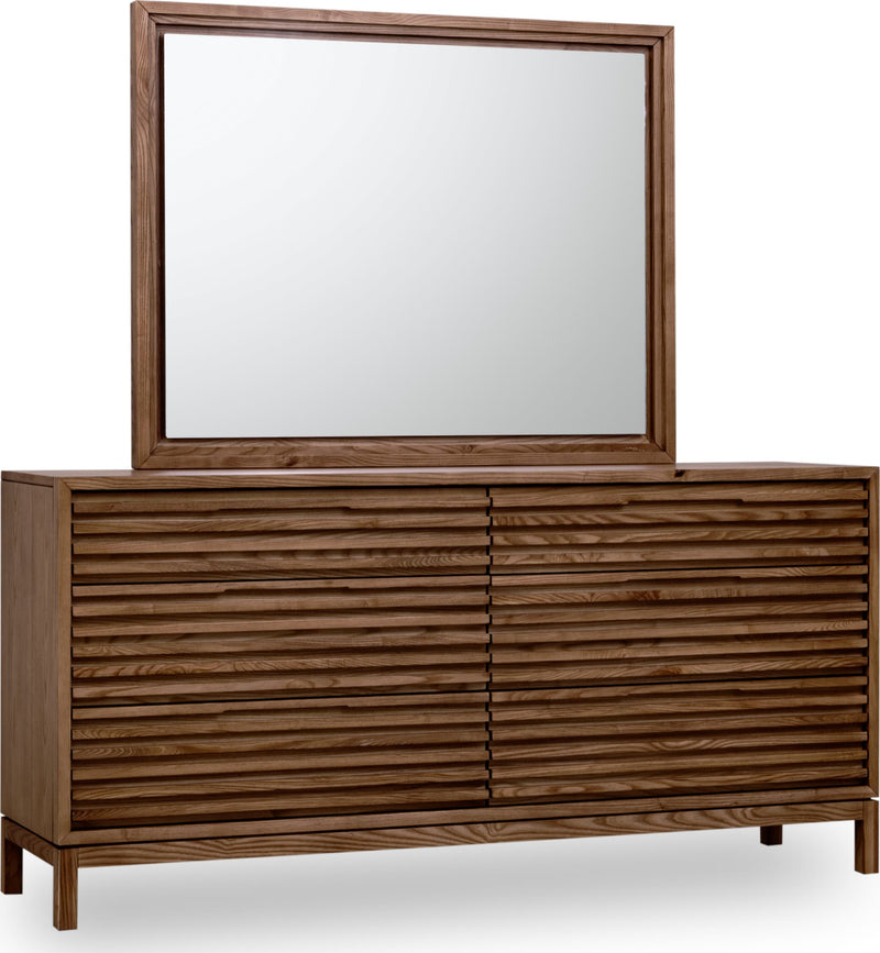 Tanner Six Drawer Ash Wood Dresser in Roux