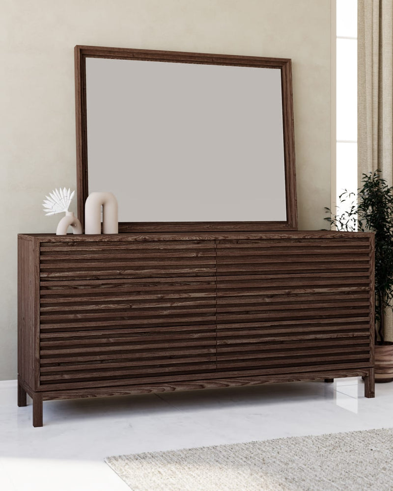 Tanner Six Drawer Ash Wood Dresser in Roux