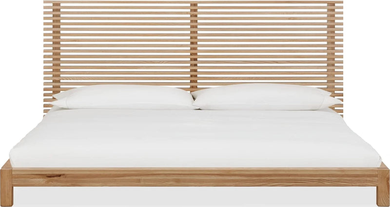 Tanner King-size Solid Ash Platform Bed in Flaxen