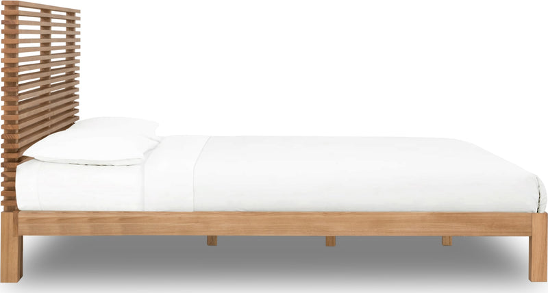 Tanner Full-size Solid Ash Platform Bed in Flaxen