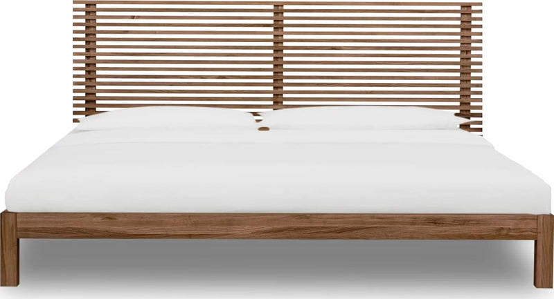 Tanner Queen-size Solid Ash Platform Bed in Roux