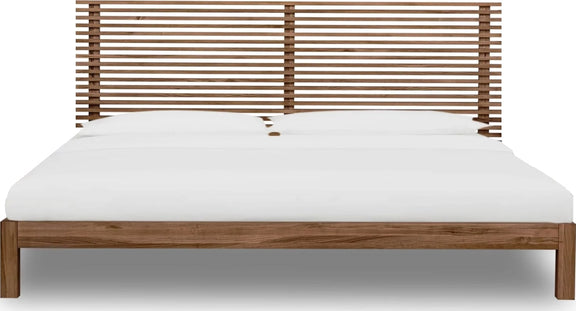 Tanner King-size Solid Ash Platform Bed in Roux