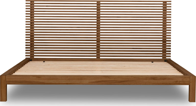 Tanner King-size Solid Ash Platform Bed in Roux